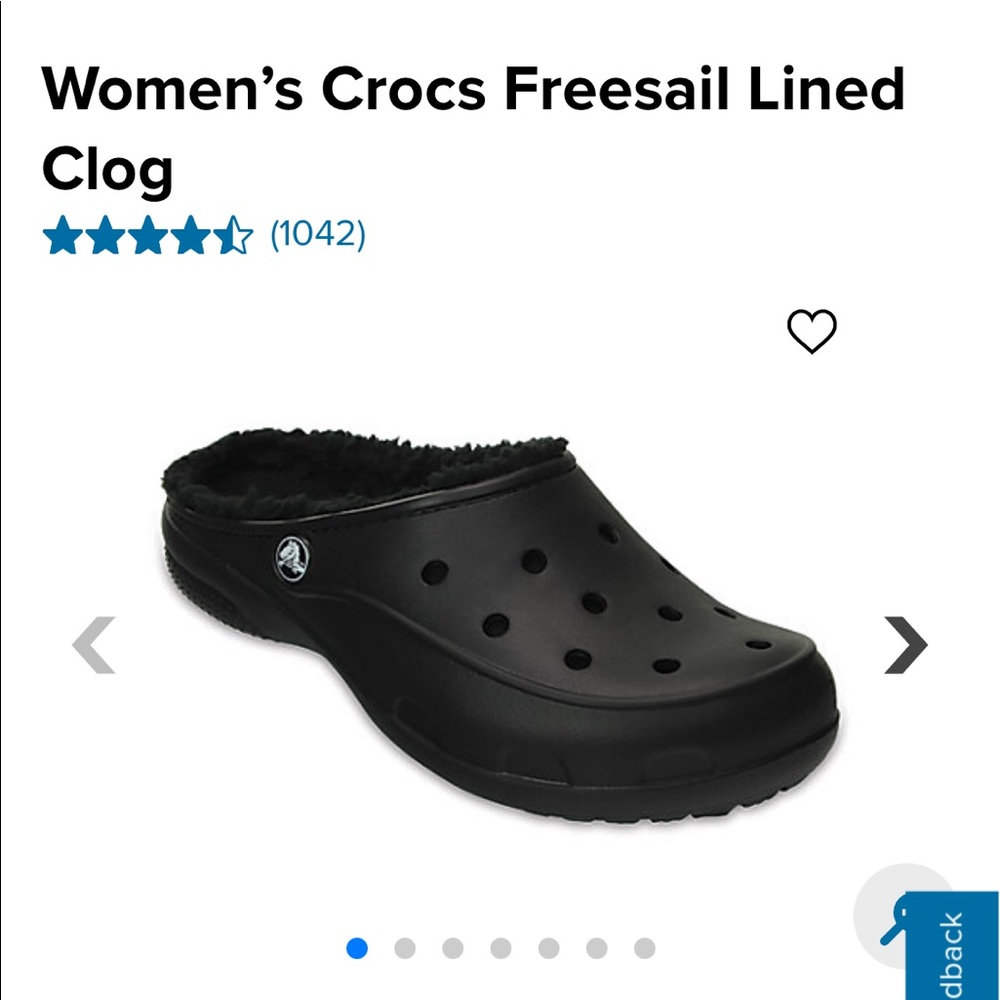Freesail Fuzzy Lined Crocs Size 8